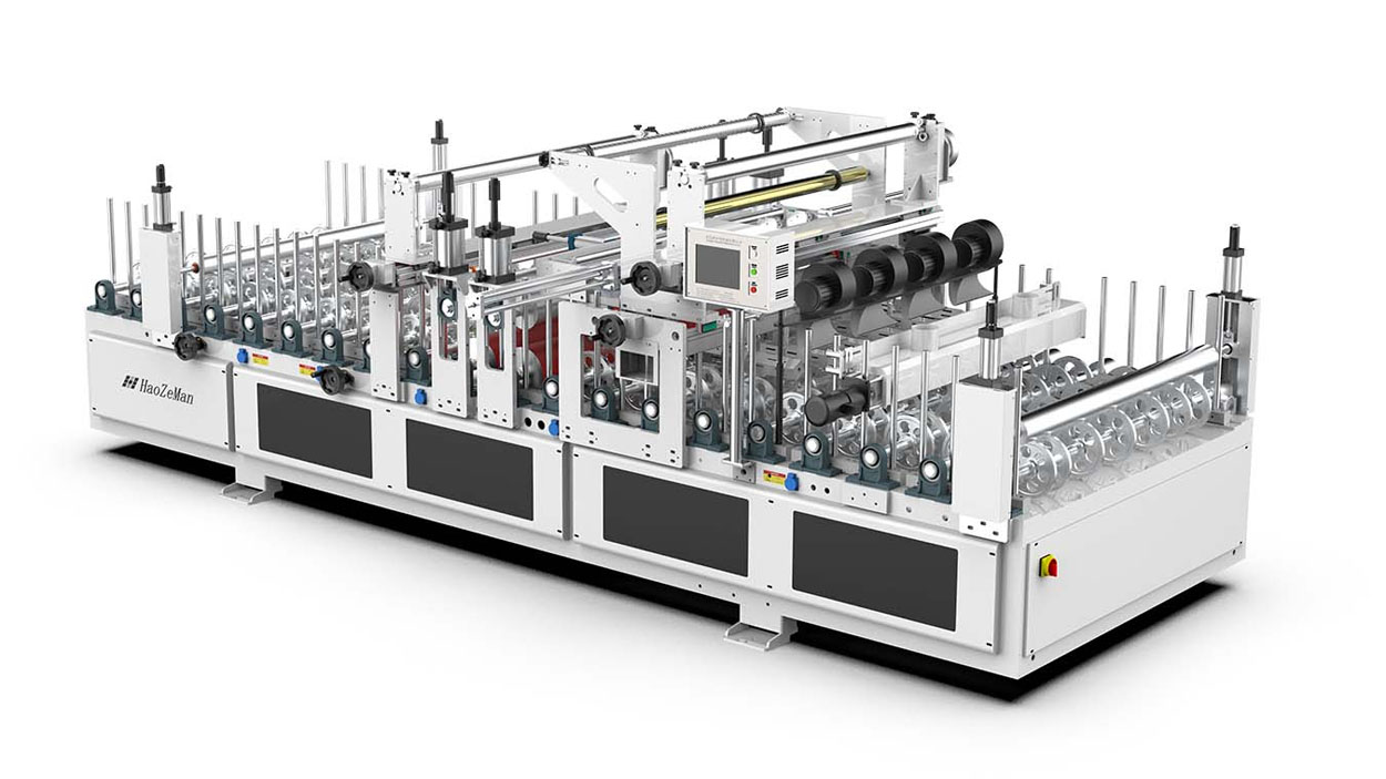 HaoZeman 1300mm PUR hot melt adhesive profile wrapping machine